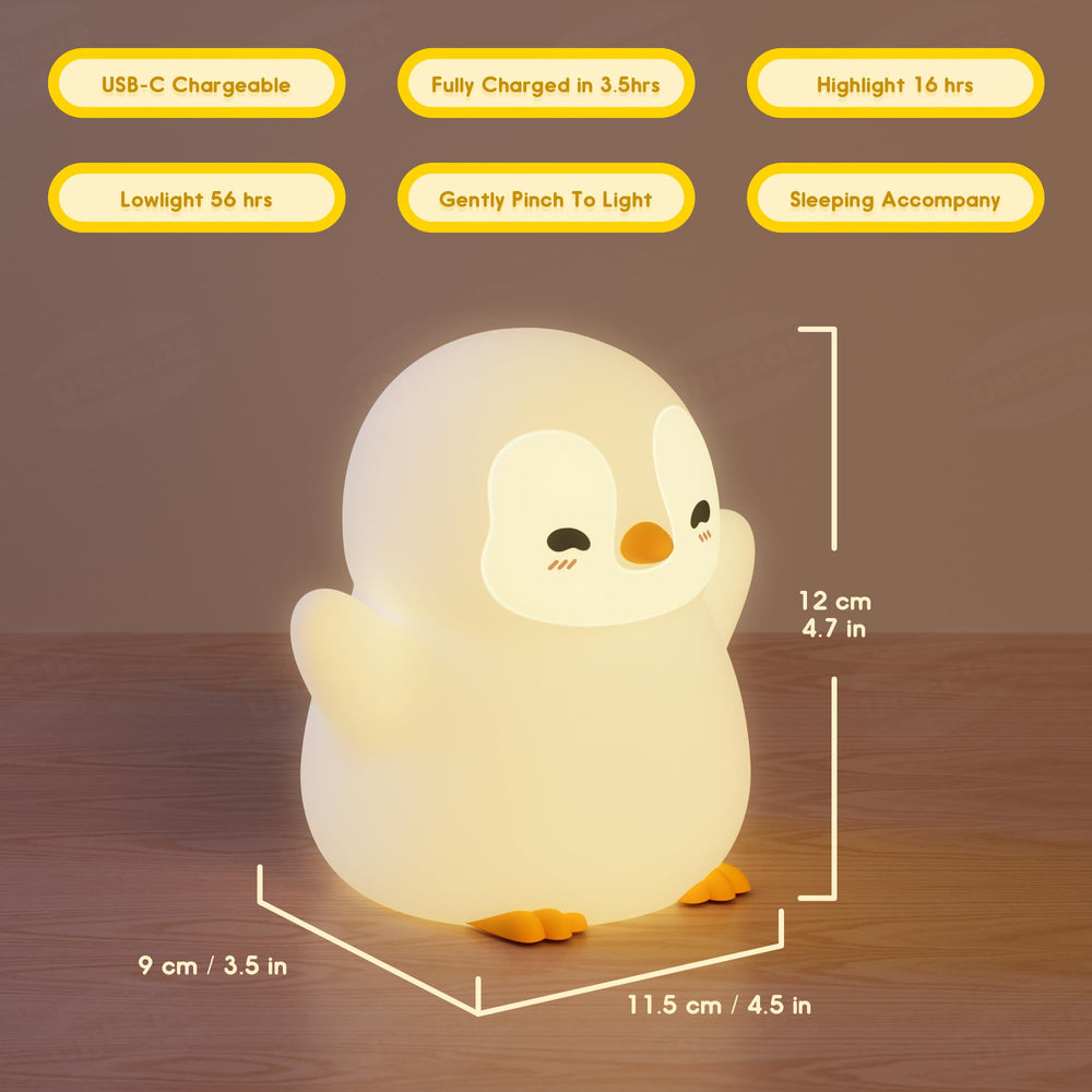 UNEEEDE silicone touch lamp delivers a safe, durable night glow.