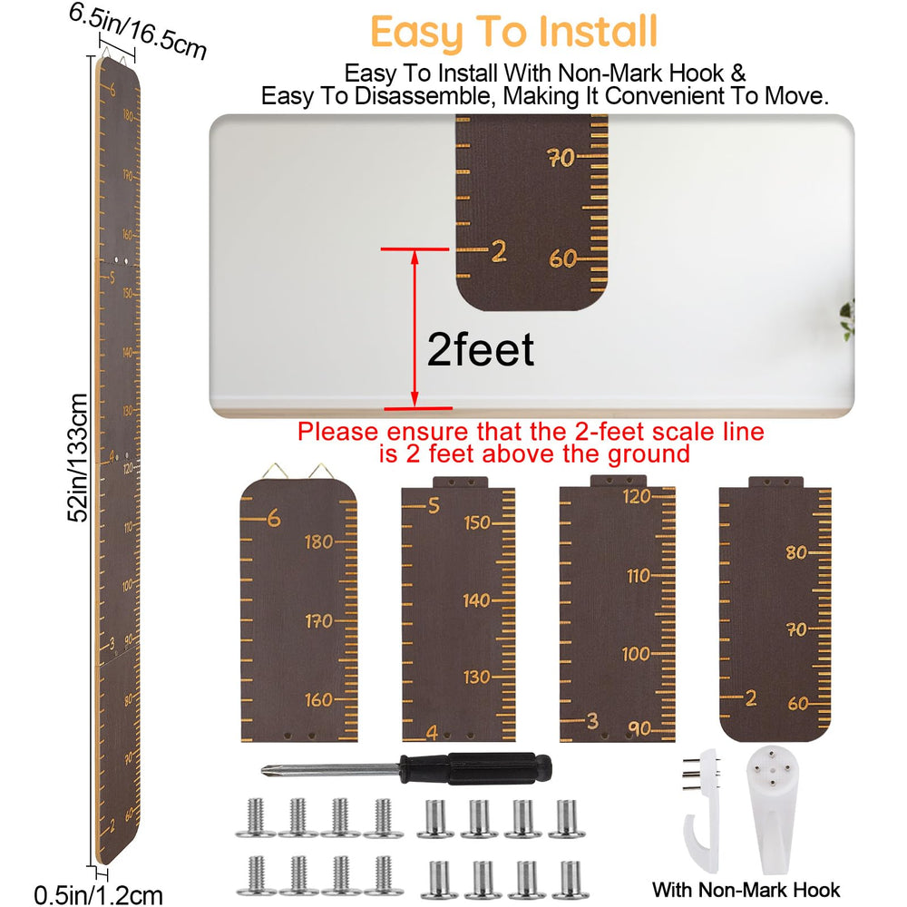 Durable Unicorn Castle wooden height ruler for lasting growth milestones