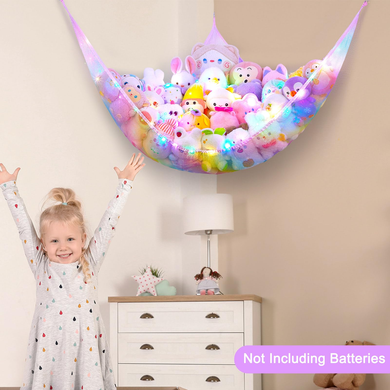 Unicorn Castle large-capacity hammock stores plush friends neatly and accessibly.