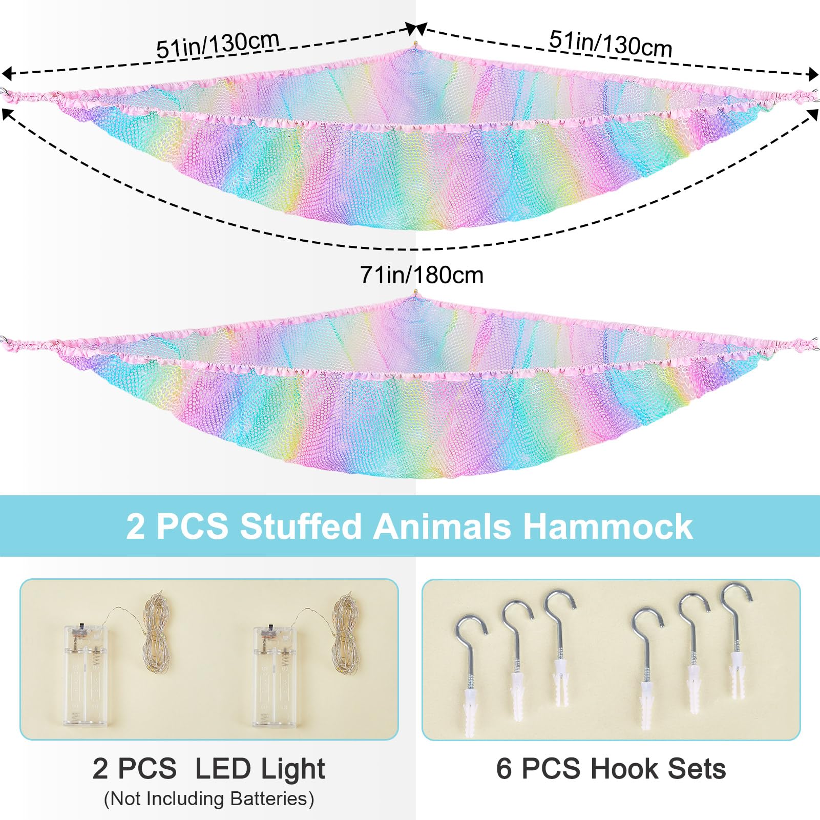 Unicorn Castle LED-lighted toy hammock adds cozy ambiance to kids' space