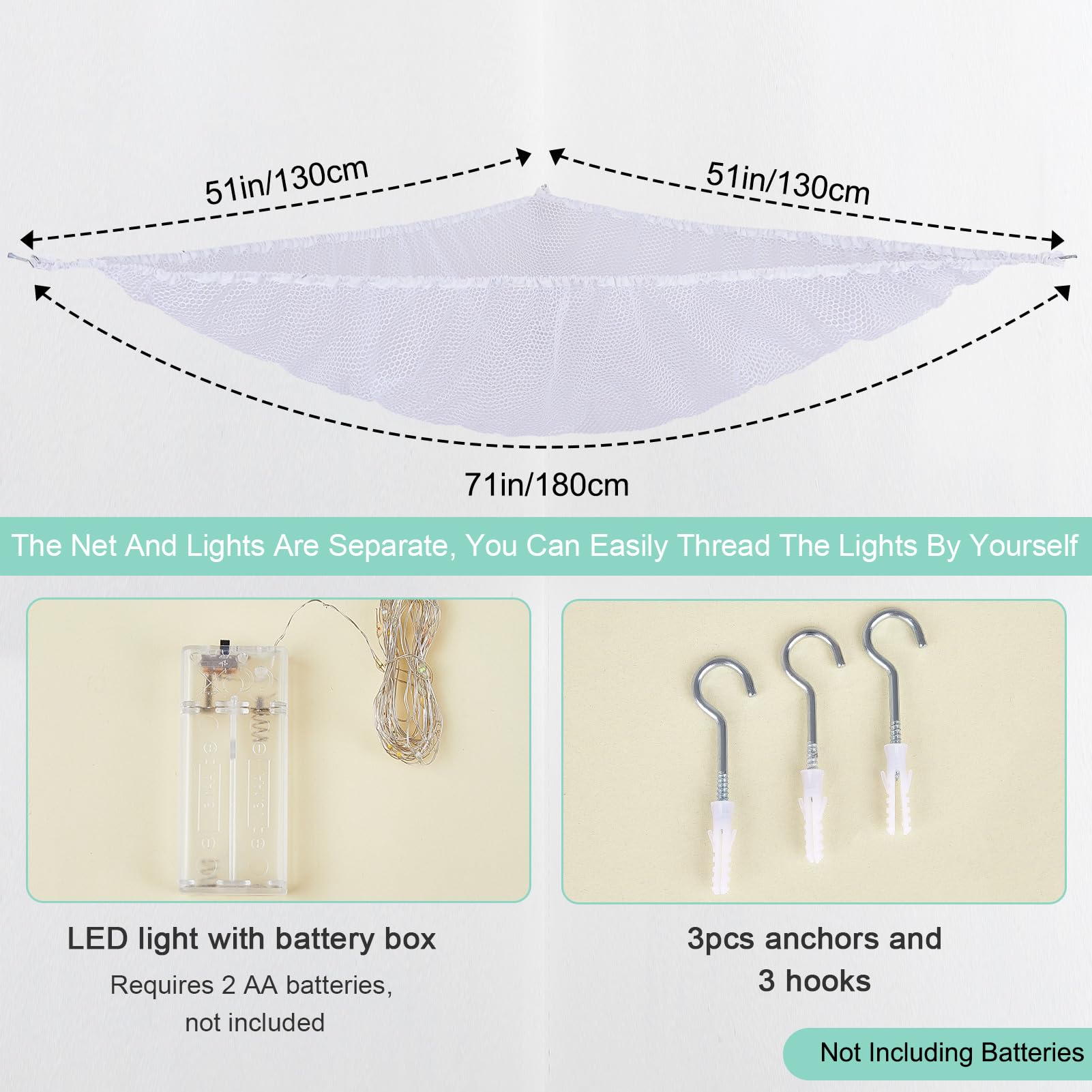 Unicorn Castle LED string light adds a cozy glow to the hammock setup.