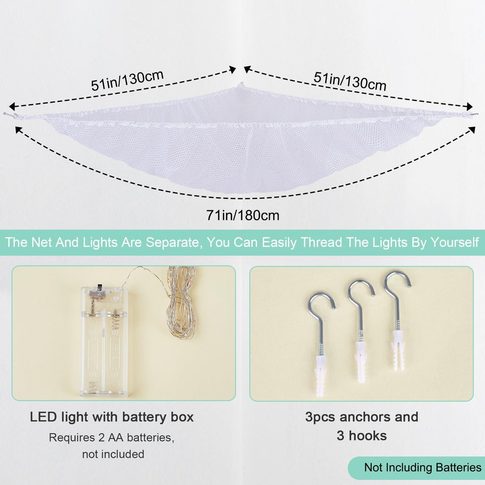 Unicorn Castle LED string light adds a cozy glow to the hammock setup.