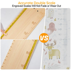 Unicorn Castle natural solid wood height ruler showing rustic texture