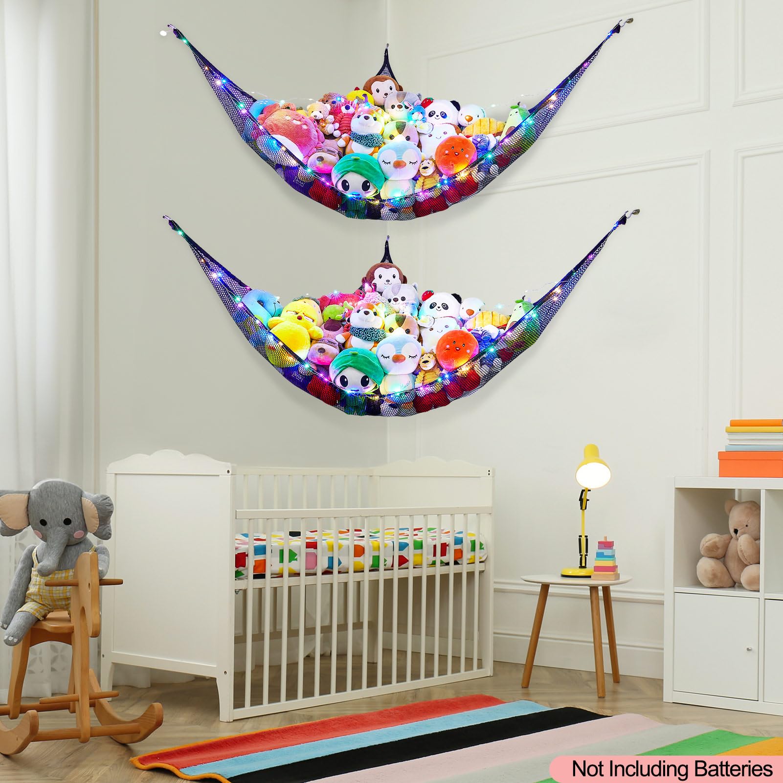 Unicorn Castle pack of 2 black hammock storage units for playrooms.