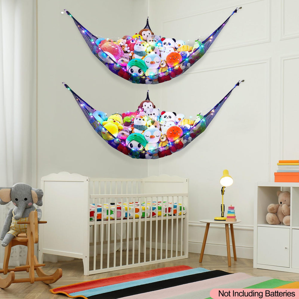 Unicorn Castle pack of 2 black hammock storage units for playrooms.