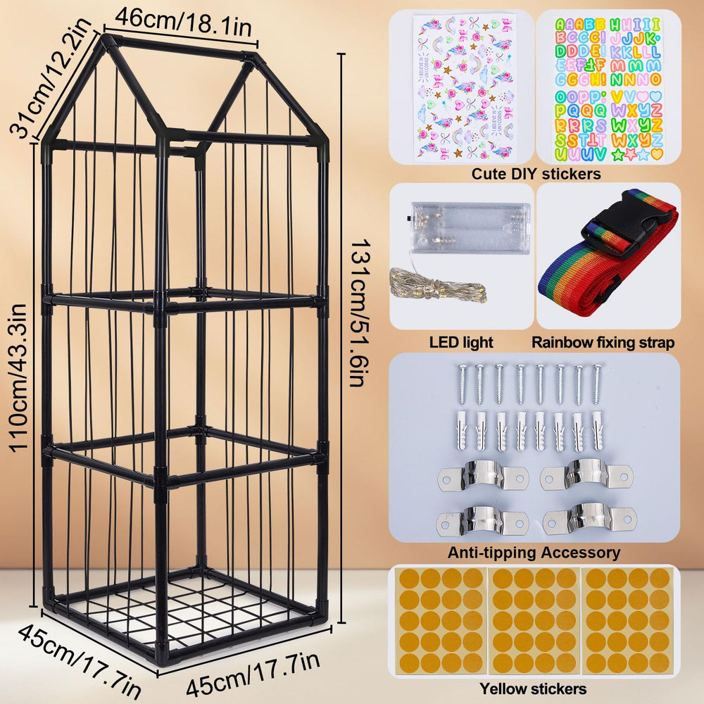 Unicorn Castle playroom organizer promotes tidier, more organized spaces.