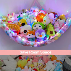 Unicorn Castle durable polyester mesh keeps plush toys breathable and organized