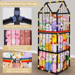 Unicorn Castle rainbow elastic strap helps secure PVC pipes for stability.