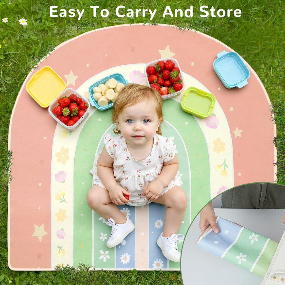 Unicorn Castle Splat Mat portable for picnics and travel.