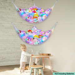 Unicorn Castle hanging toy storage with LED glow in a playful space.