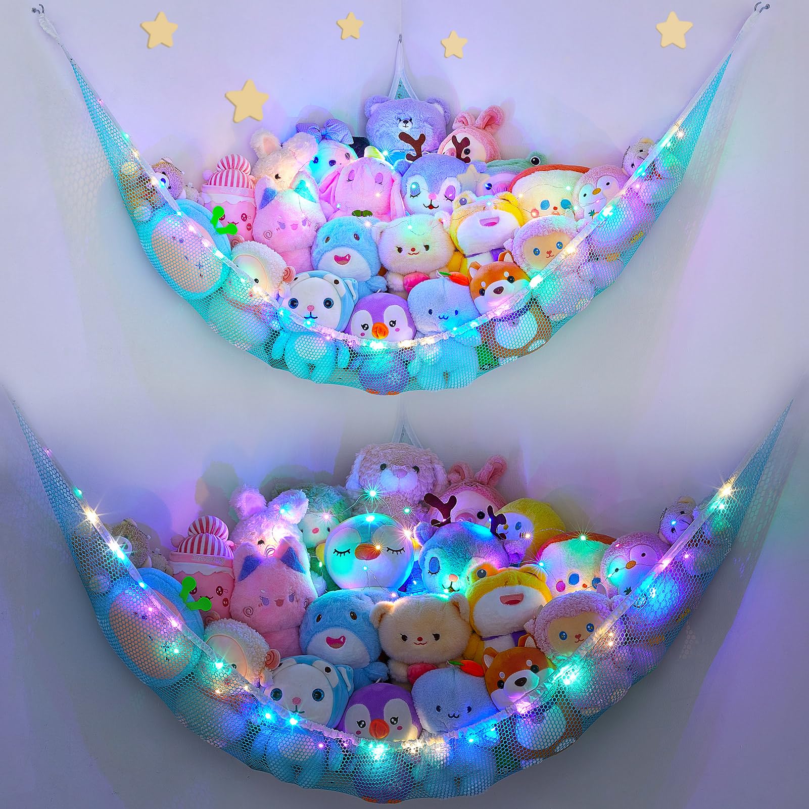 Unicorn Castle LED light hammock in blue for cozy kids room decor