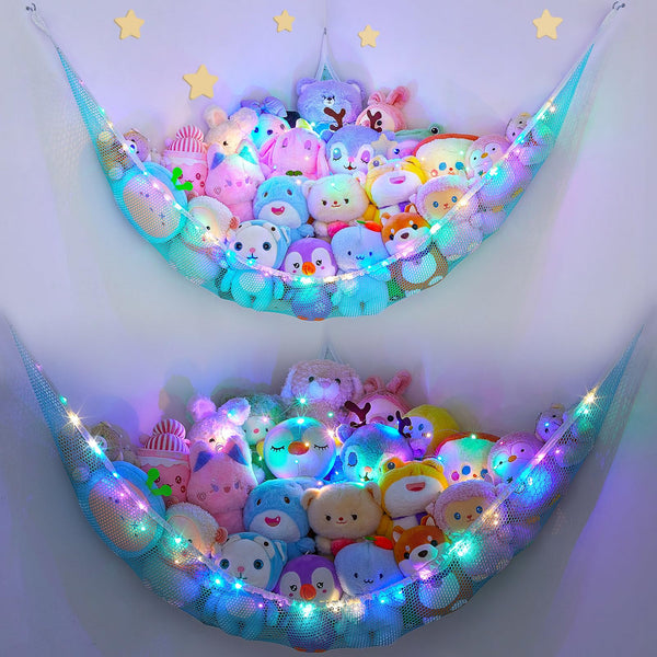 Unicorn Castle LED light hammock in blue for cozy kids room decor