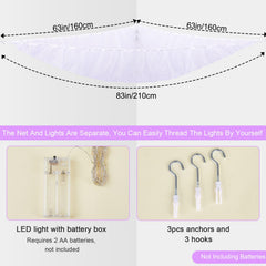 Unicorn Castle toy hammock with wall hooks for quick, secure mounting.