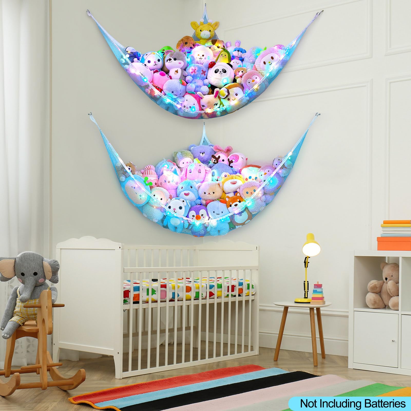 Unicorn Castle XL hammock expands to 63x63x83 inches for growing storage