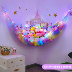 Unicorn Castle XL Large hammock expands to fit big plush collections.