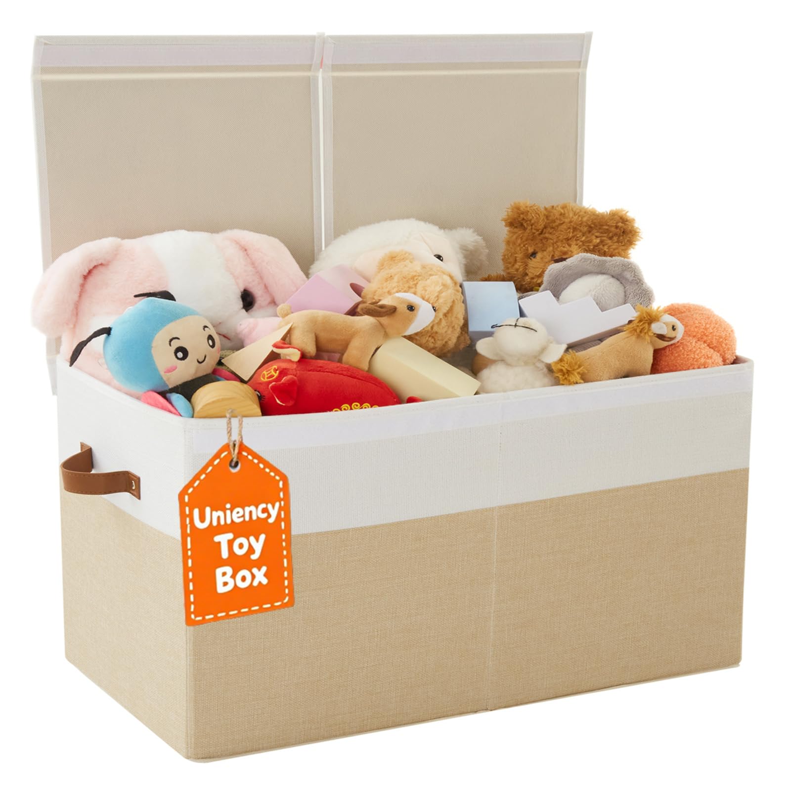 Uniency large toy box with lid for organized storage.