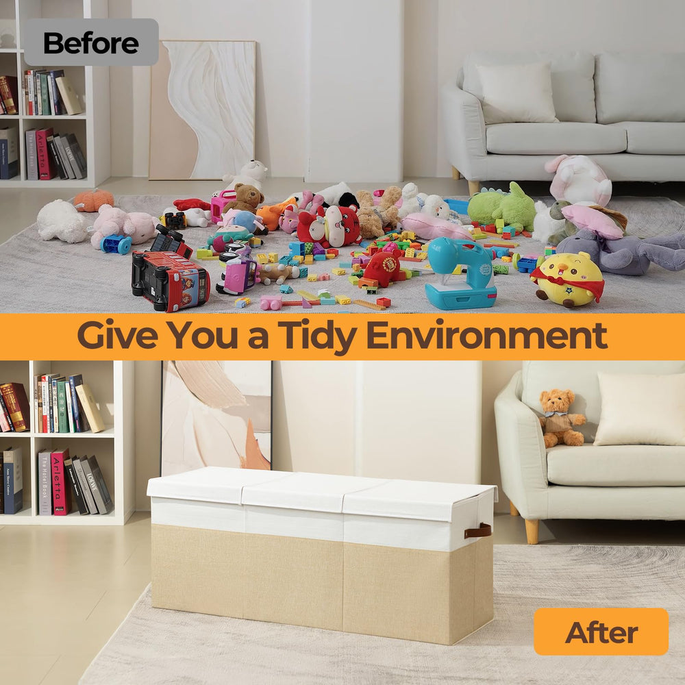 Uniency toy box grey compartments setup for versatile organizing