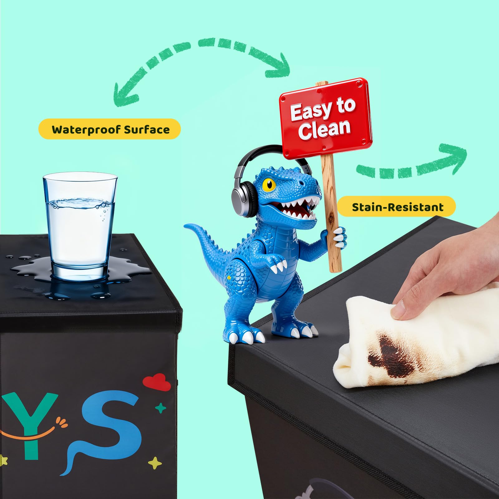 Uniency toy box features dinosaur prints for playful rooms
