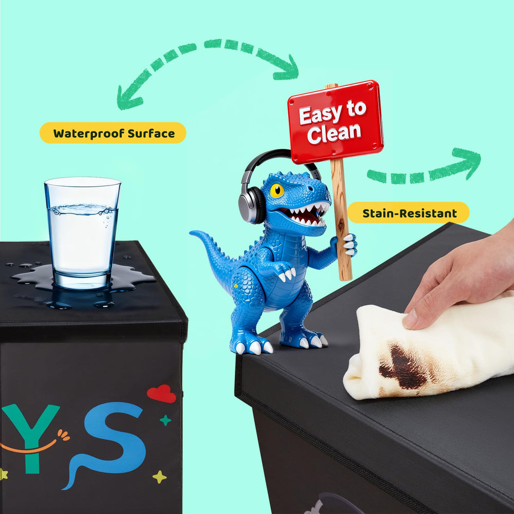 Uniency toy box features dinosaur prints for playful rooms