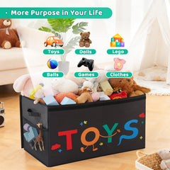 Uniency toy box includes a removable two-compartment divider for flexible organization