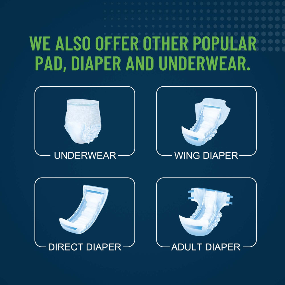 UNIFREE underpads rolled up for easy disposal after use.