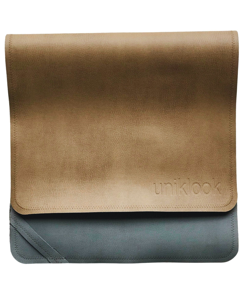 Uniklook leather portable changing pad full view, travel-ready baby care.
