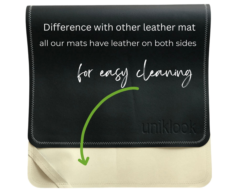 Uniklook waterproof surface stays clean with wipes on the go.
