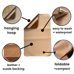 Uniklook travel diaper pad 16x30, folds neatly in a diaper bag.