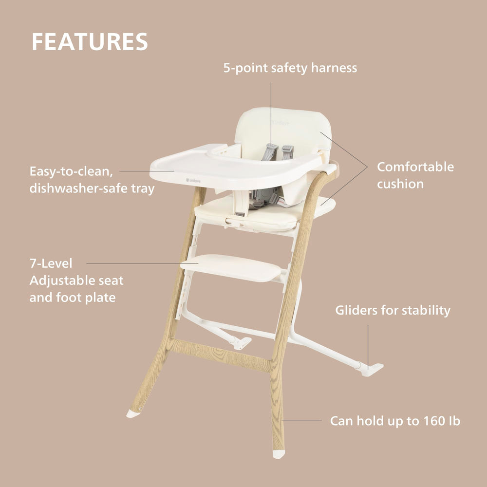 Unilove Grow with Me removable tray for easy table cleaning