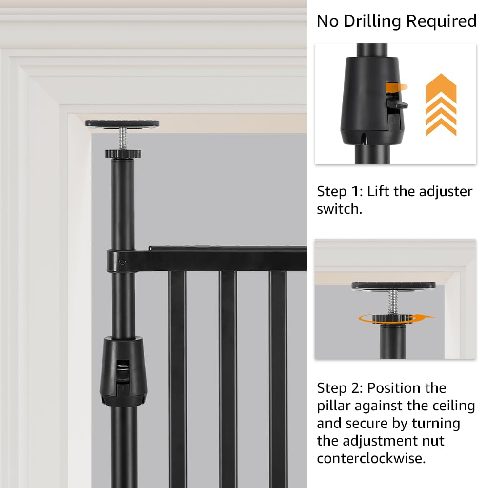 Unipaws cat gate with auto-closing mechanism in action after pass-through.
