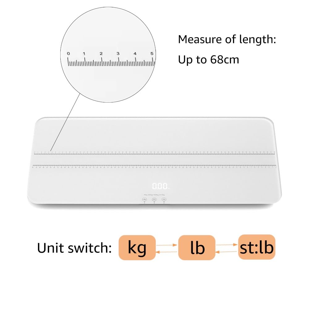 Unipaws scale connects to Bluetooth app for easy weight tracking over time.