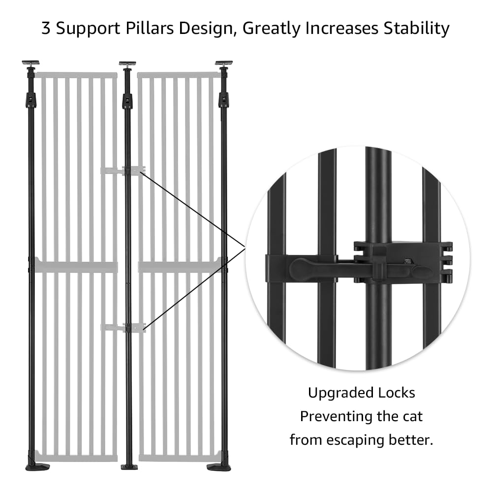 Unipaws cat gate auto-closing feature prevents unexpected exits.