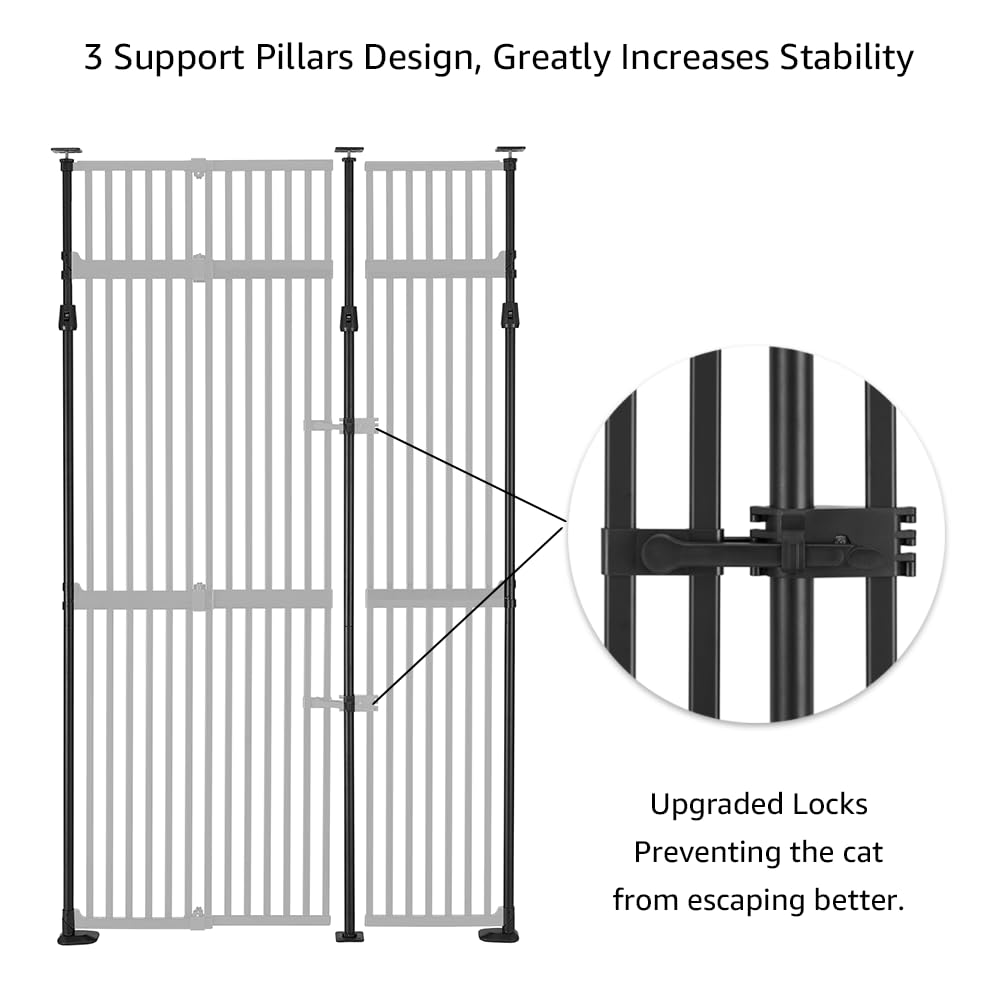 Unipaws three-support pillars provide enhanced stability for tall openings.