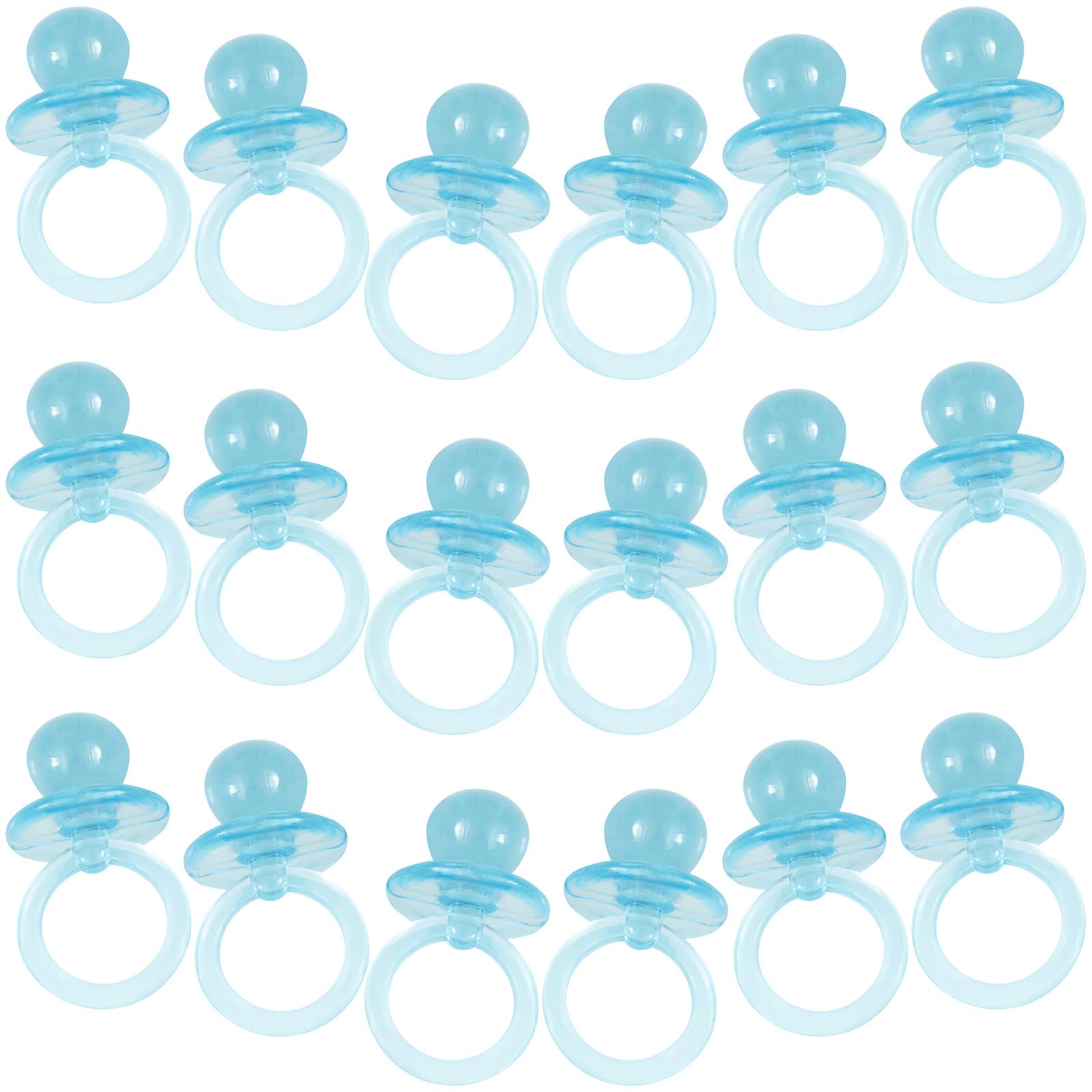 Unique blue pacifier charms for baby shower decor and loot bag filler.