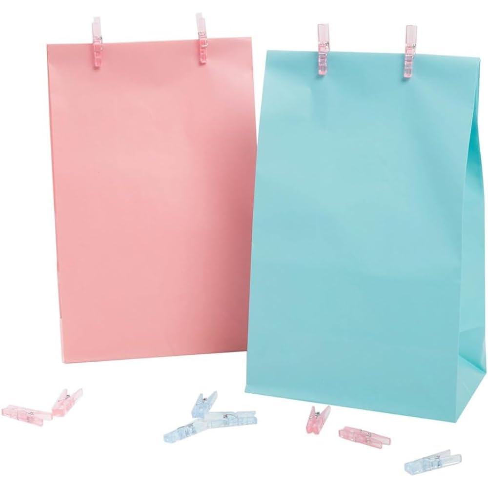 Unique pink plastic clothespin for gender reveal decorations and favors.
