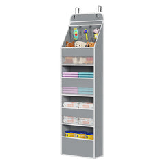 Univivi 5-shelf door organizer ready to hang on a standard door for nursery storage