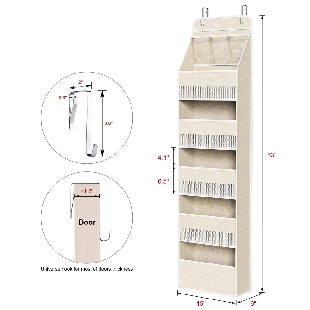 Univivi door organizer shows mesh pockets for ventilation and quick item visibility.