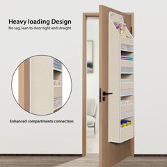 Univivi beige fabric organizer with five large pockets for bottles and diapers.