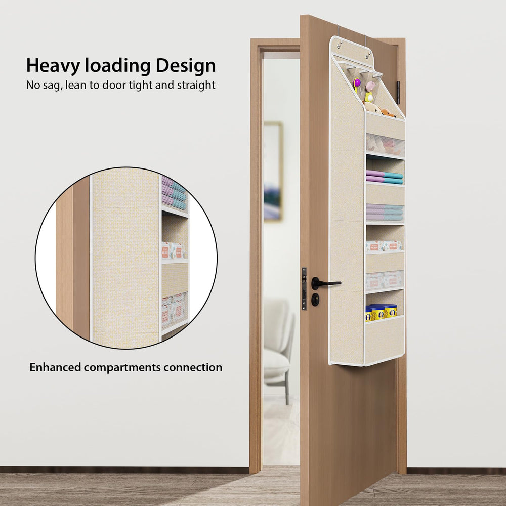 Univivi beige organizer with four large pockets and three PVC pockets for baby essentials