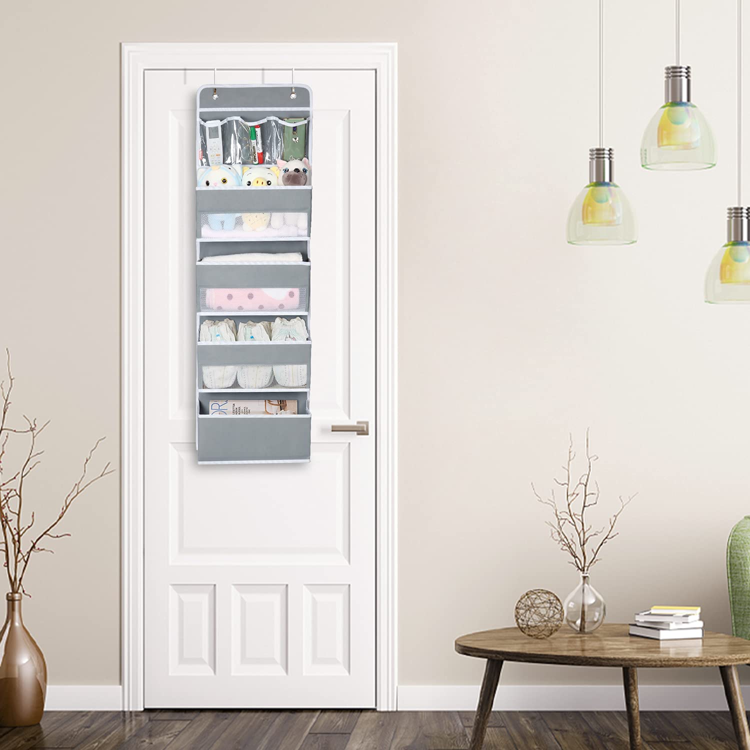Univivi door hanging organizer cosmetics storage on door for easy access.