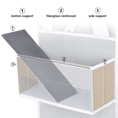 Univivi door hanging organizer grey pocket detail highlighting large storage capability.