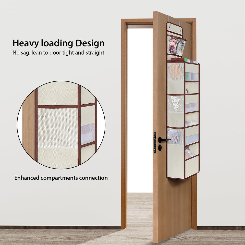 Univivi beige door organizer's side pockets ideal for cosmetics and small items.
