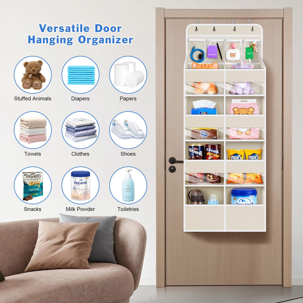 Univivi five shelves with clear pockets for fast item identification.
