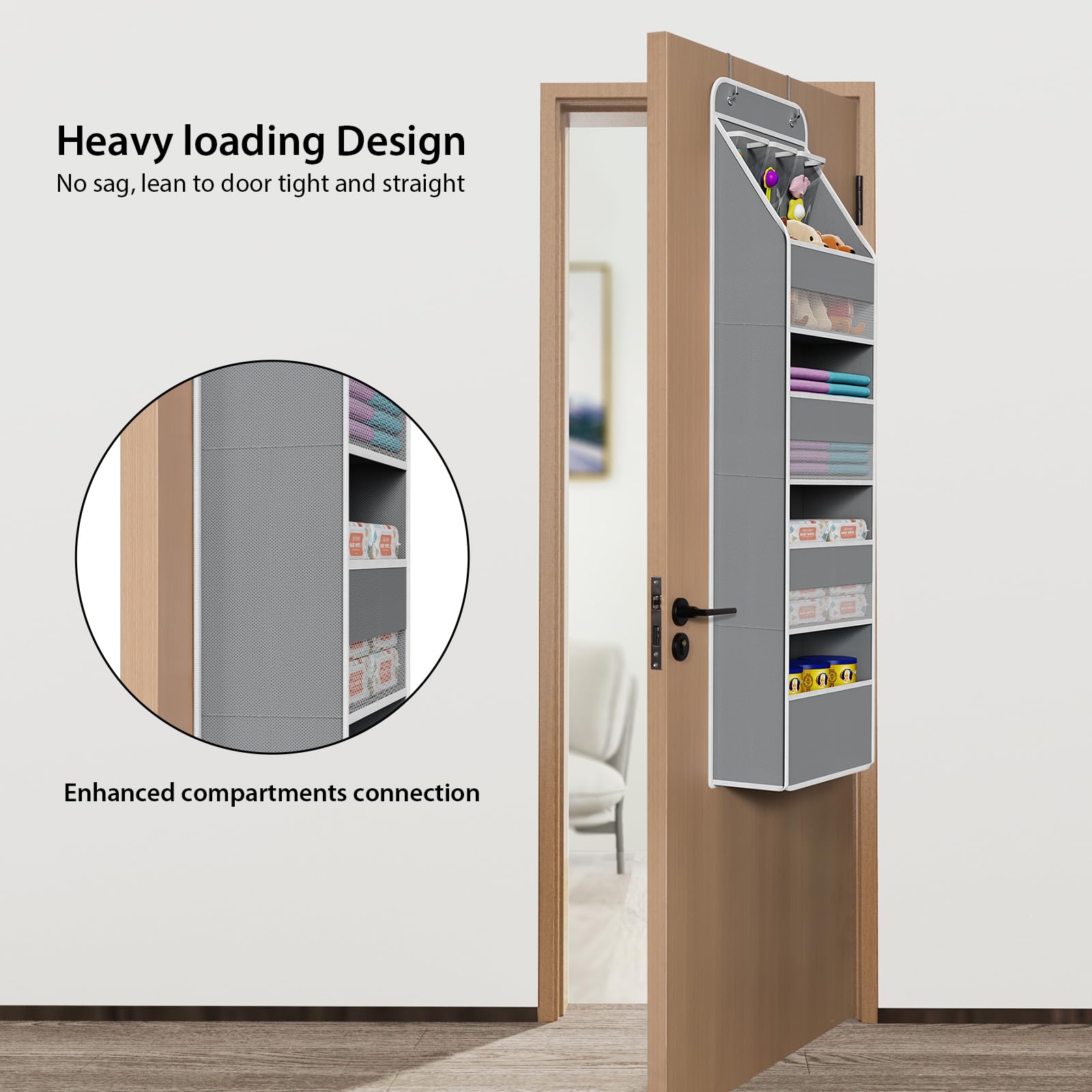 Univivi large pockets hold bottles and diapers with easy visibility