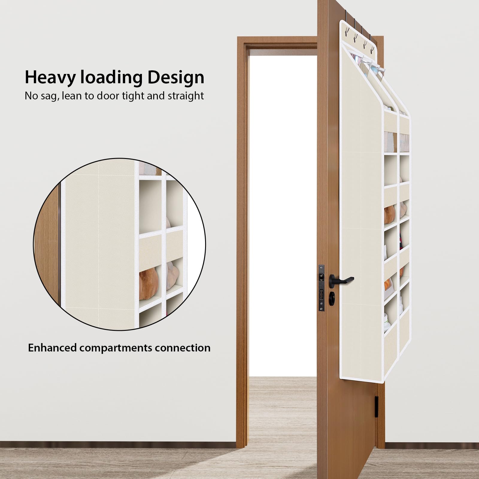 Univivi over door organizer with eight large pockets for baby essentials.