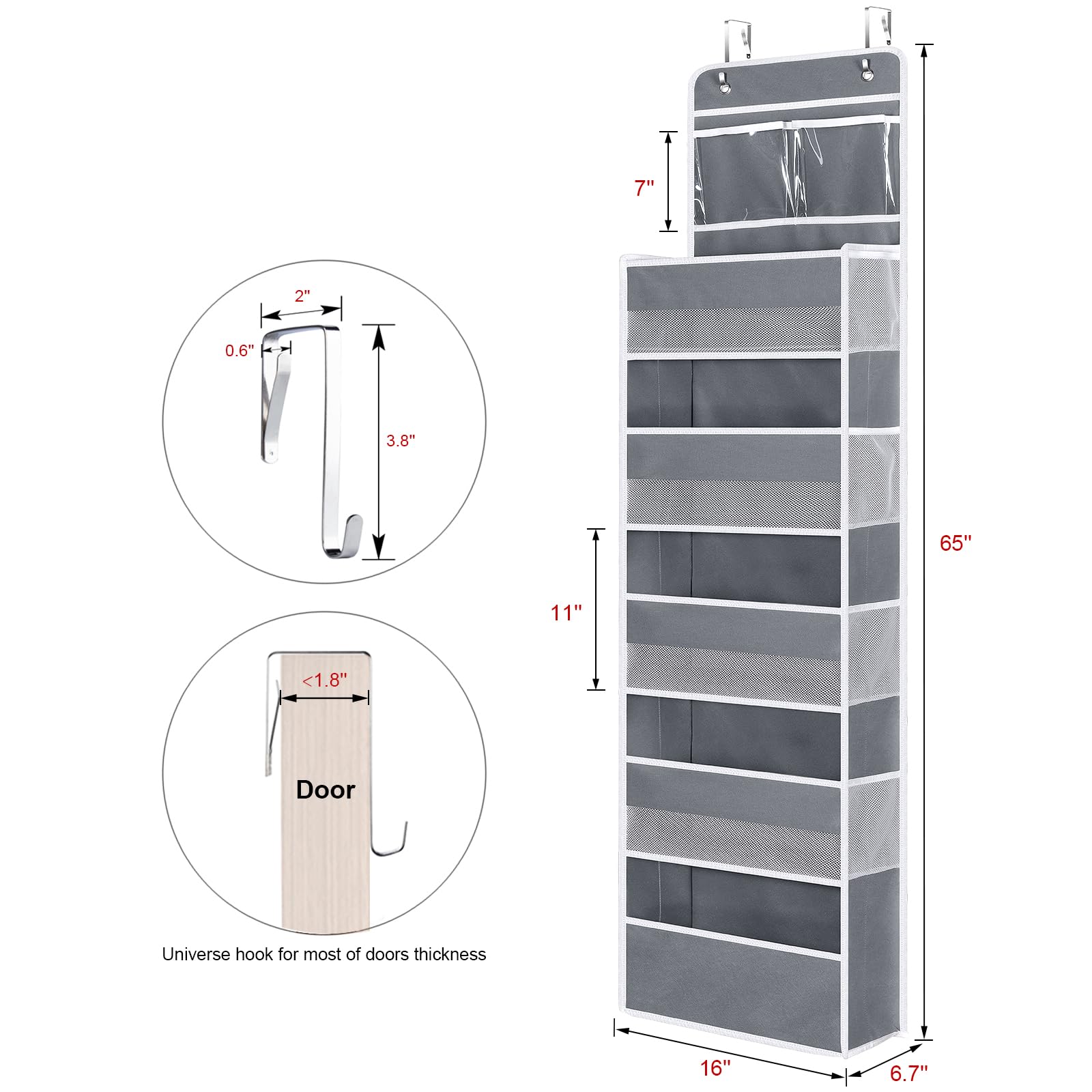 Univivi organizer with PVC pockets provides ventilation while storing bottles and lotions.