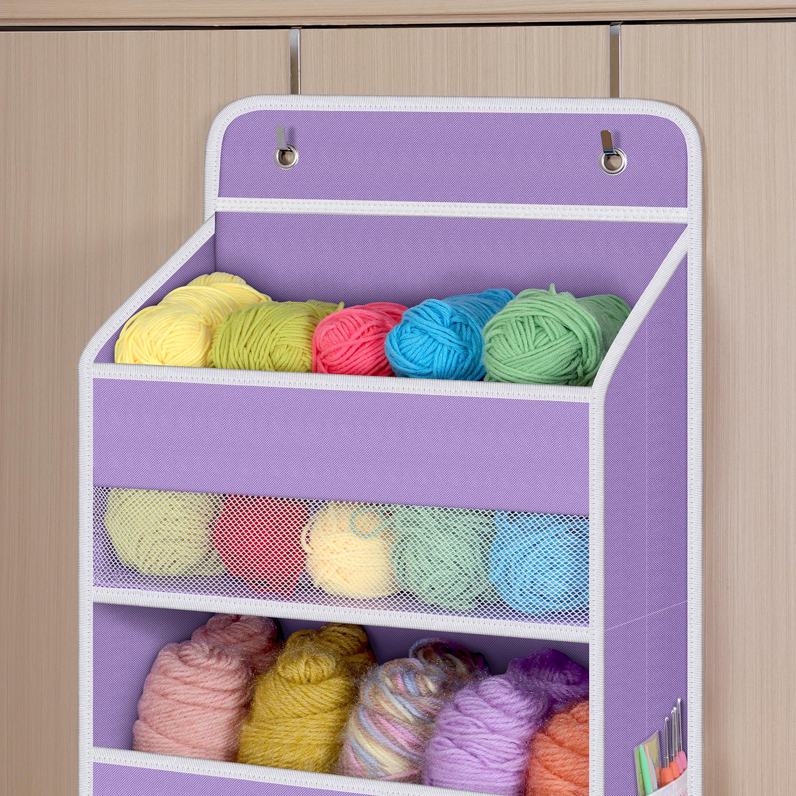 Univivi mesh windows on purple organizer provide ventilation and quick content checks
