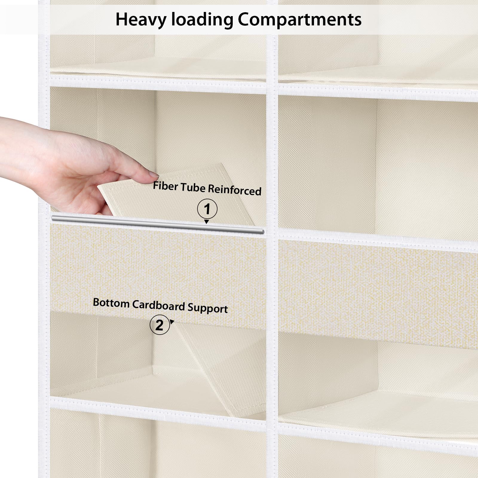 Univivi beige pattern fabric adds decor while storing essentials.