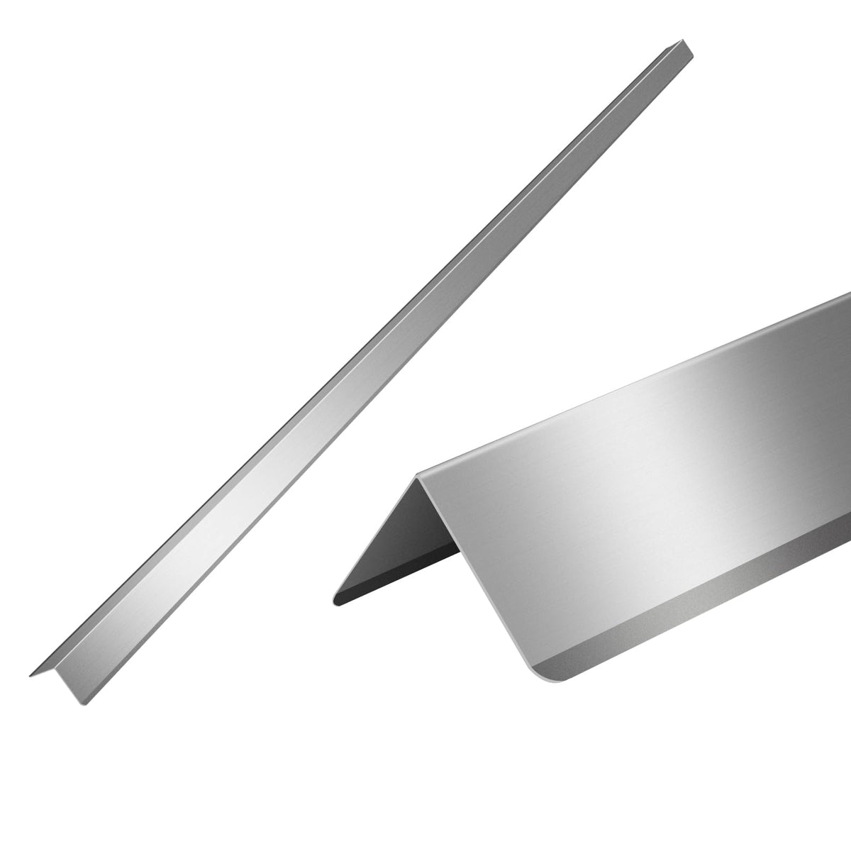 UNNAK stainless steel corner guard on wall provides durable edge protection.