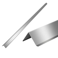 UNNAK stainless steel corner guard on wall provides durable edge protection.